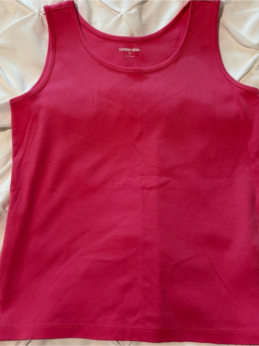 Lands' End Women’s Basics Pink Knit Tank Top Size, Size Small